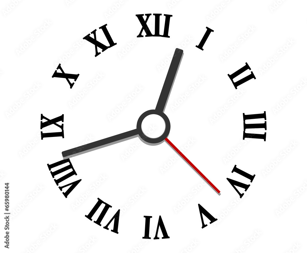 Poster Hands and numerals clock elements