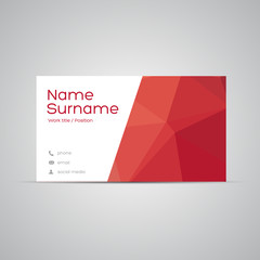 Modern Business-Card polygon red