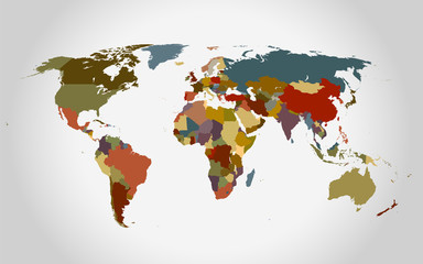 Landkarte *** Weltkarte colorful countries