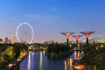 Fotobehang Singapore gardens by the bay © Noppasinw