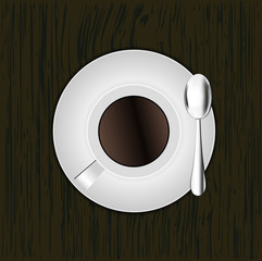 Top view of coffee cup , Eps 10