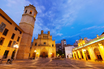  Fadri tower and Cathedral at Castellon de la Plana in night