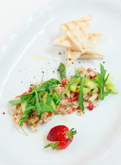 Seabass carpaccio with strawberry