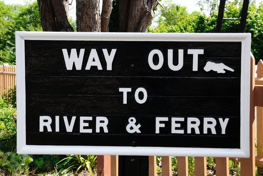 Way out to river and ferry sign © Arena Photo UK