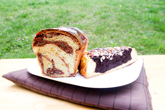 Traditional easter sweets (romanian cozonac and pasca)