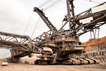 Fototapeta na wymiar One of the world's largest excavators digging lignite