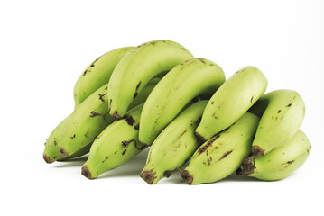 Bunch of green bananas on white background © teen00000