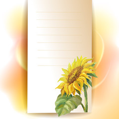Sunflower frame background