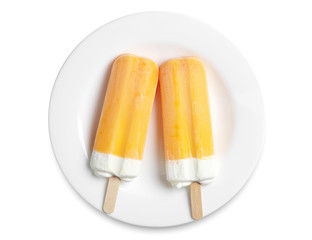 Two orange ice cream