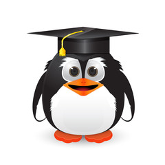 Penguin with graduation cap