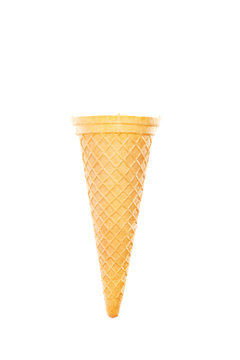 Empty ice cream cone in perfect focus