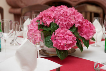 Boquet on arranged table