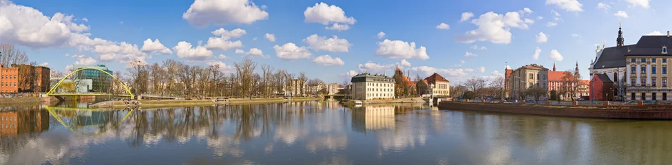 Abwaschbare Fototapete Stadt am Wasser On the islands in Wroclaw, Poland