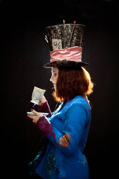 Profile Of Young Woman In The Similitude Of The Hatter