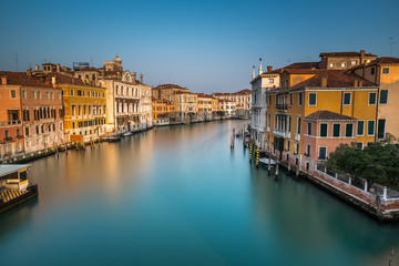 Fototapeta na wymiar View on Grand Canal and Vaparetto Station from Accademia Bridge