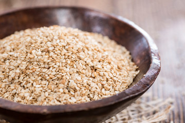 Sesame in a bowl