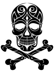artistic tattoo skull and crossbones