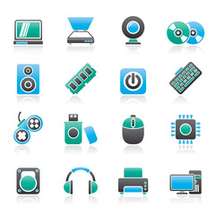 Computer Parts and Devices icons - vector icon set