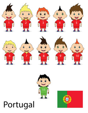 Portugal football team. Raster