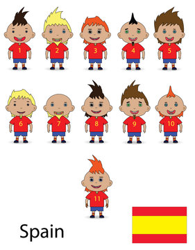 Spain team football. Raster