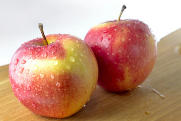 Apples on the desk