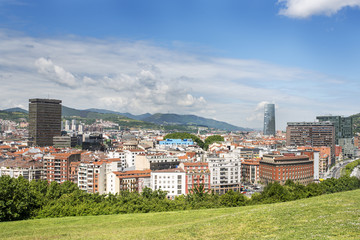 Aerial views of Bilbao city, Bizkaia, Basque country, Spain.