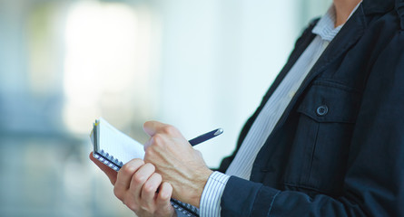 businessman with notebook