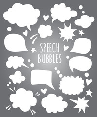 Vector speech bubbles ans thought clouds forms