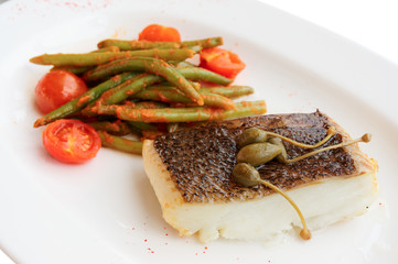Cod fillet with runner beans