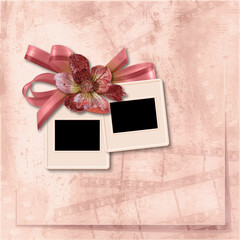 Vintage background with flower and frame