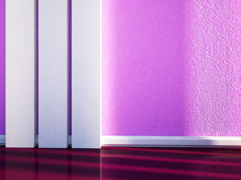 a bright room with the vertical  shapes