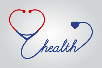 stethoscope with heart, medical symbol, vector