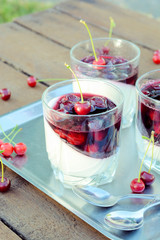 Panna cotta and cherries jelly