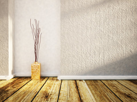 the vase on the floor