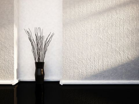 the vase on the floor