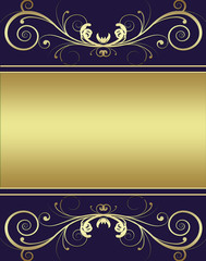 Vintage golden and blue frame