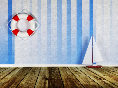 the boat and the lifebuoy