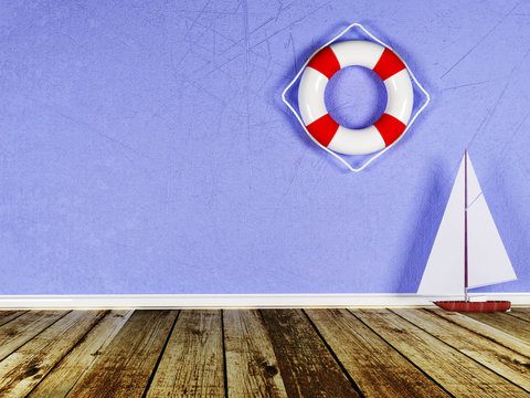 the boat and the lifebuoy