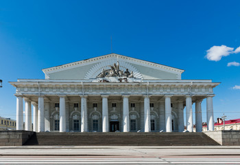 Naklejka premium Portico of the Old Saint Petersburg Stock Exchange (Bourse)