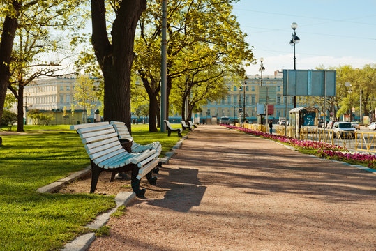 Green city park. Saint-Petersburg, Russia