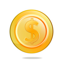 Illustration for Gold Dollar Coin