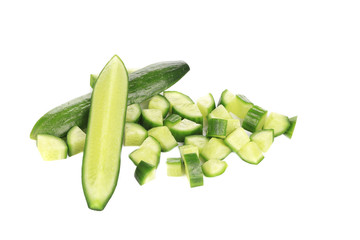 Sliced tasty cucumber.
