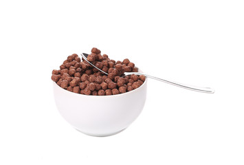 Delicious and healthy cereals in bowl.