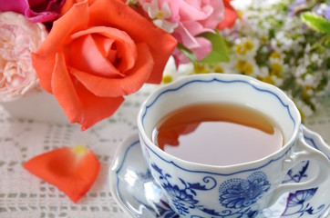 tea with rose and herbs