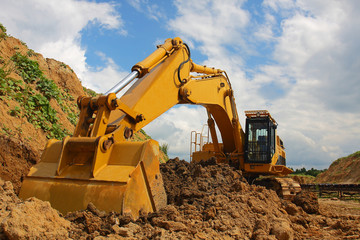yellow excavator
