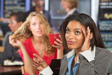 Annoyed Woman in Cafe