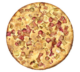 Rhubarb pie isolaed on white background.