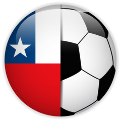 Obraz premium Chile Flag with Soccer Ball Background