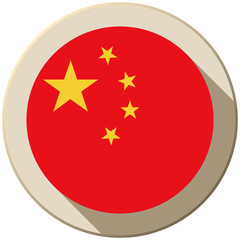 China Flag Button Icon Modern