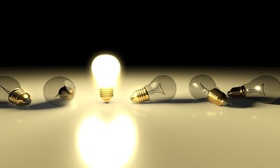 Idea light bulb concept, copyspace